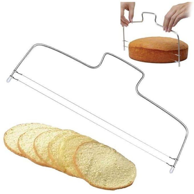 Coupe gâteau réglable - 1 pc - Acier inoxydable 2 fils niveleuse hauteur - Ustensile Aucunely