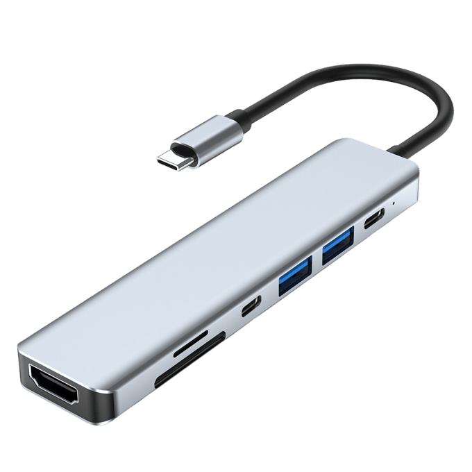 Mocaa 7-in-1 USB-C Docking Station Zwart 1m