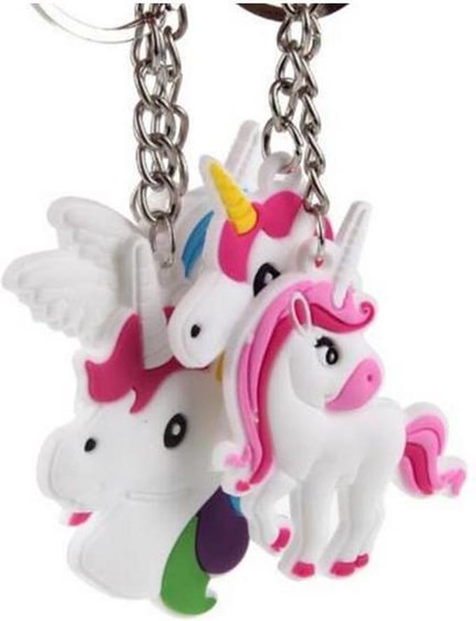 10 stuks sleutelhangers unicorn - eenhoorn - uitdeelcadeautjes