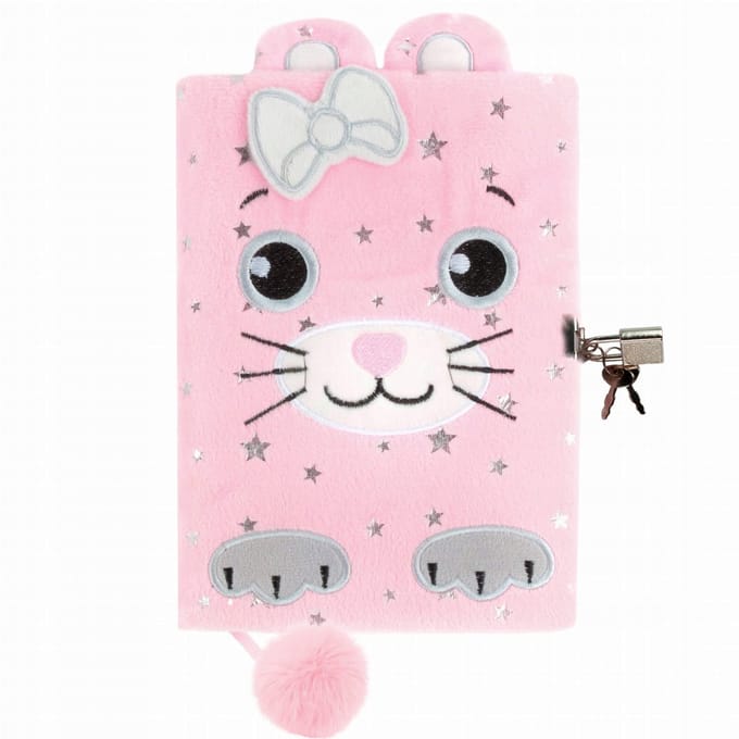 Derform - Pluche Dagboek - Kattenthema - Met Slot - Kidea
