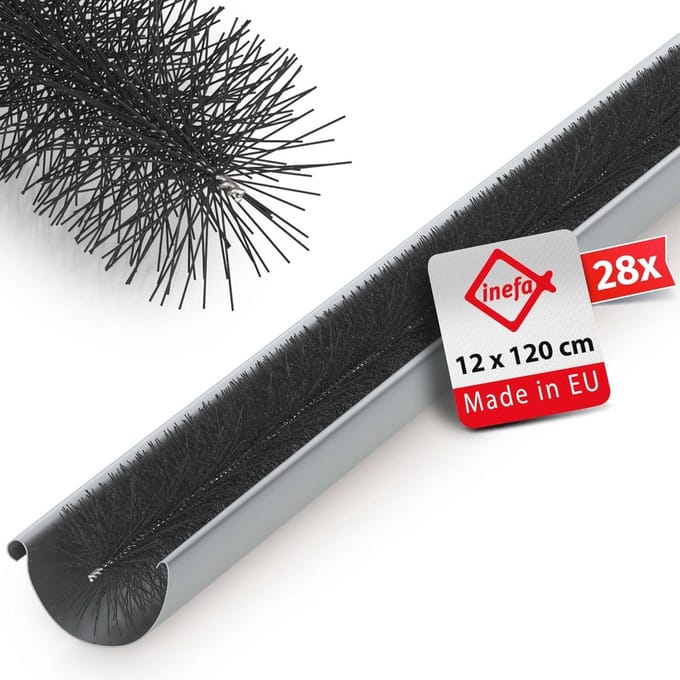 Gootborstel met Rupsbladbescherming PVC Zwart voor Dakgoten