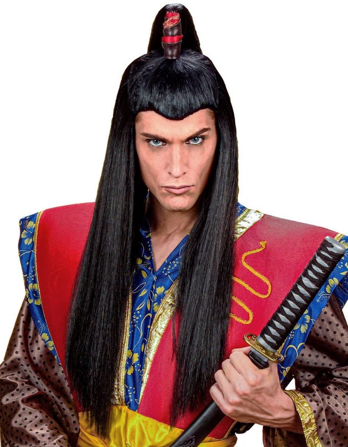 Ninja pruik Samurai zwart