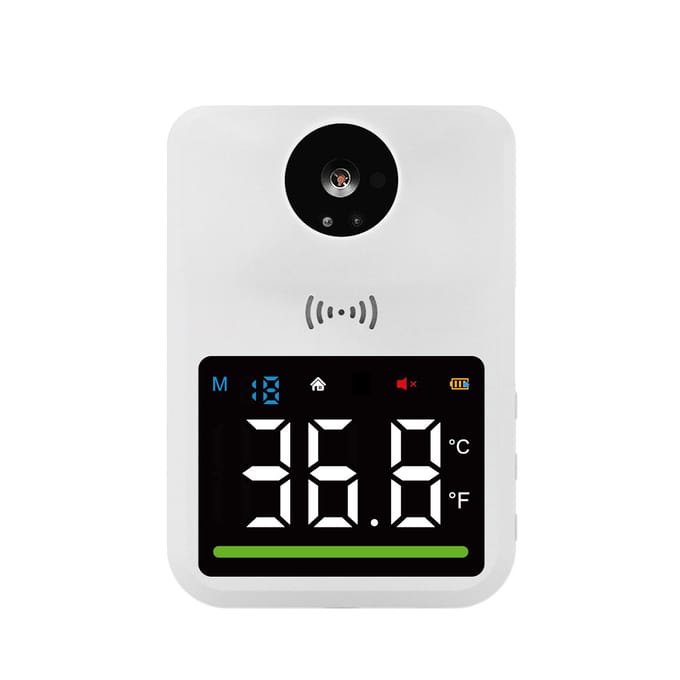 Wandgemonteerde contactloze IR-thermometer met meertalige spraakuitzending Celsius / Fahrenheit automatisch meten white