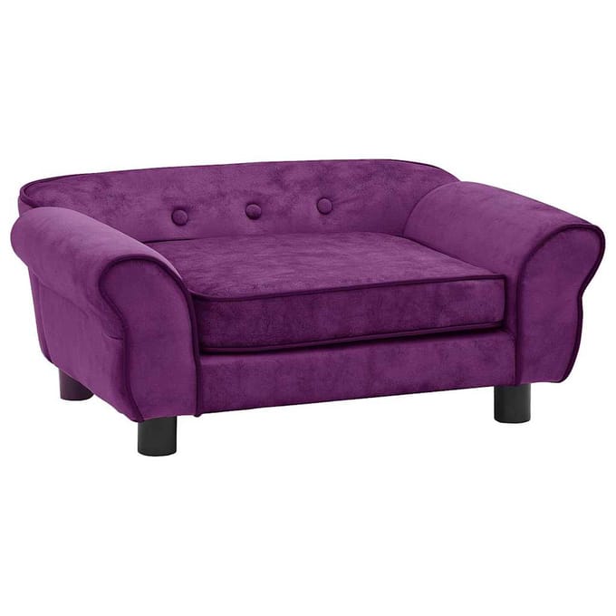 vidaXL - Hondenbank - 72x45x30 - cm - pluche - bordeauxrood