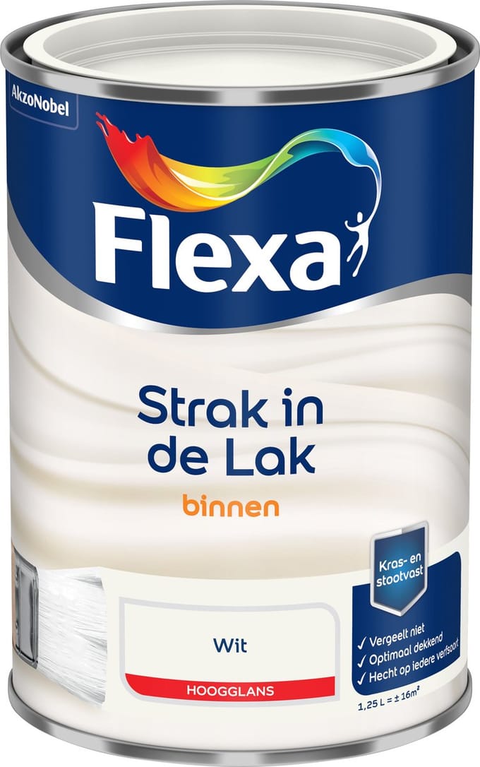 Flexa - Strak In De Lak Binnenlak Hoogglans - Wit - 1,25 L