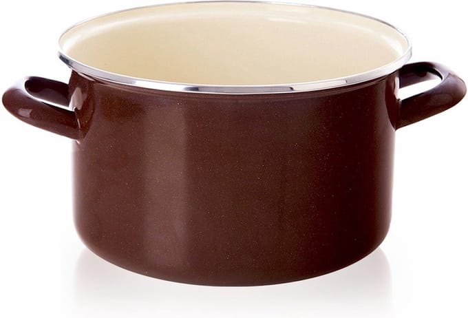 Kookpan Geëmailleerde BROWN 20 cm, 3 l - Kookpot - Soeppan