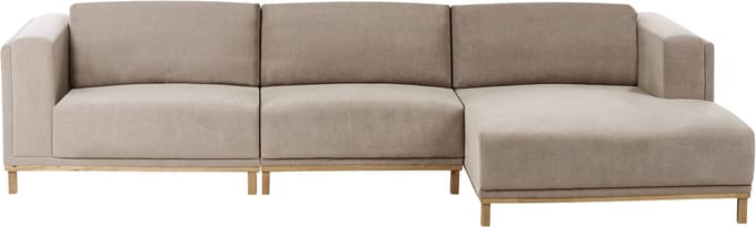 VENG - Hoekbank 5-zits - Taupe - Linkszijdig - Polyester
