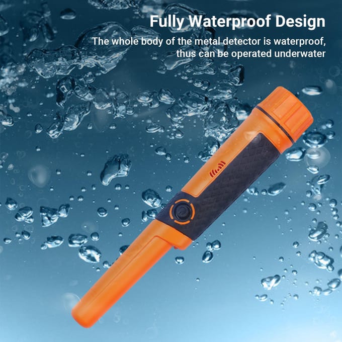 Handheld Pinpointer Metaaldetector Volledig Waterdichte Onderwater Metaaldetector Staaf met Holster oranje