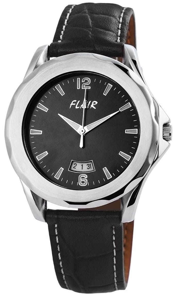 FLAIR Herenhorloge Echtleder Datumaanduiding