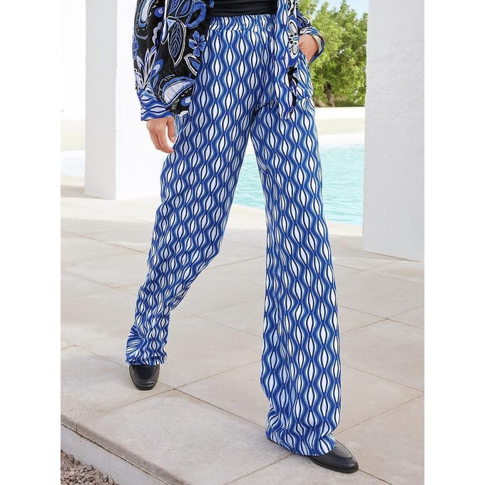 Straight Fit-broek Van Peter Hahn blauw