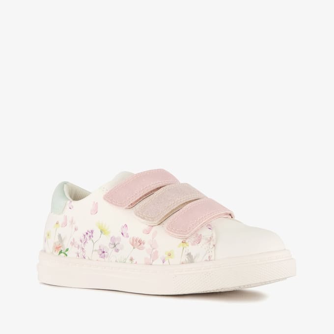 Blue box meisjes sneakers wit met bloemen - Maat 28