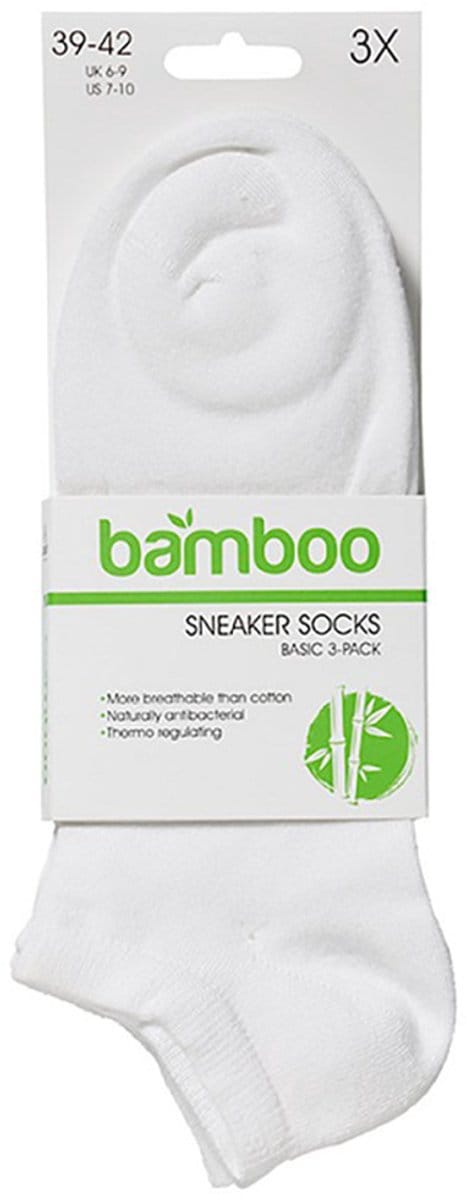 Apollo - 6-Pack - Bamboe Sneakersokken - Vochtabsorberend - Hypoallergeen - Heren / Dames - wit - 47-50 - 121473000