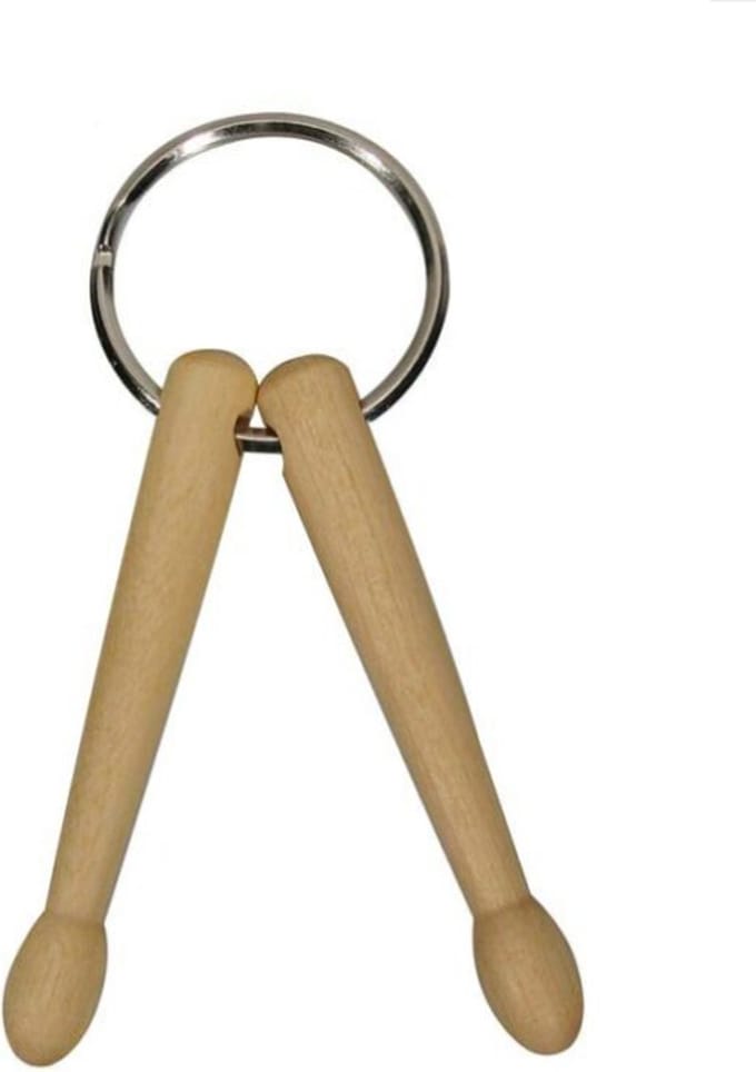 Drumstokken Sleutelhanger – Drumstokken – Houten Sleutelhanger - Drumsticks - Cadeau Drummer