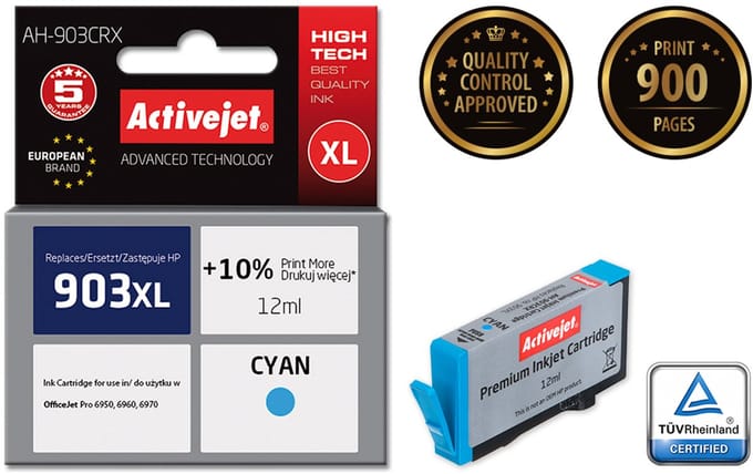 ActiveJet Premium AH-903CRX - XL - cyan - compatible - ink cartridge (alternative for: HP 903XL)