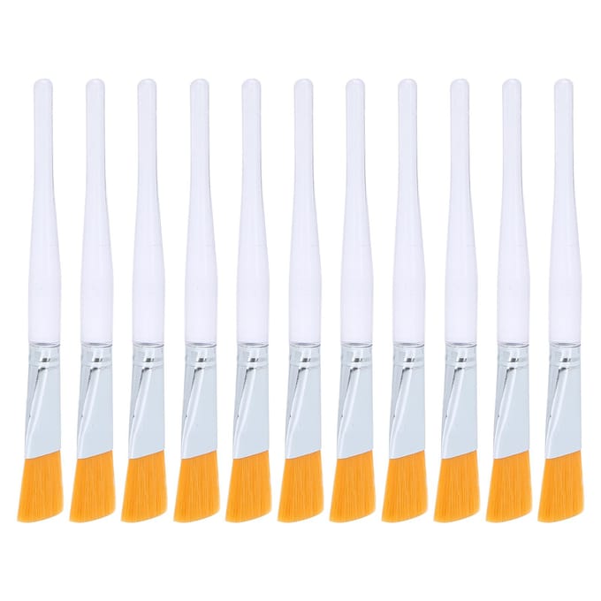 10 STUKS Gezichtsmaskerkwast Aanbrengen Slaapmasker Zachte Applicator Kwasten Plastic Handvat white