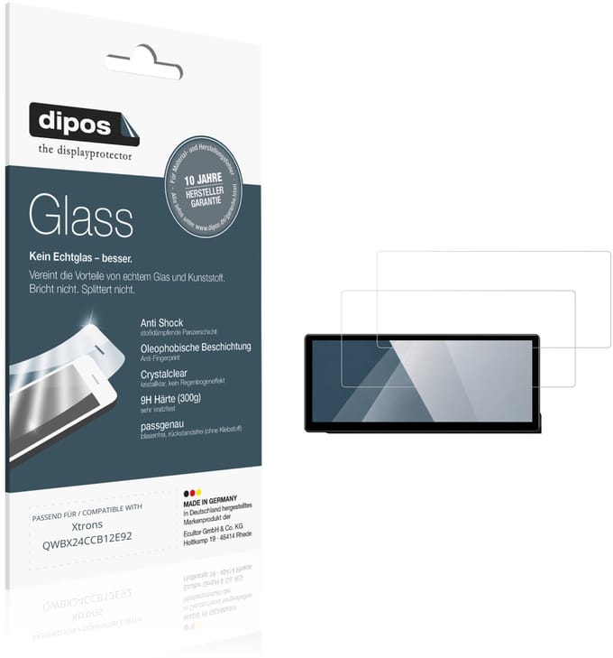 dipos – 2x Pantserfolie geschikt voor Xtrons QWBX24CCB12E92 | 9H Screenprotector