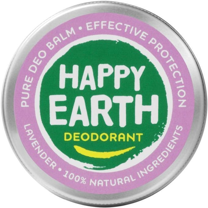 Happy Earth Deodorant Balm Lavender - 100% Natuurlijk - 24 Uur Bescherming - Plasticvrij - 45 g