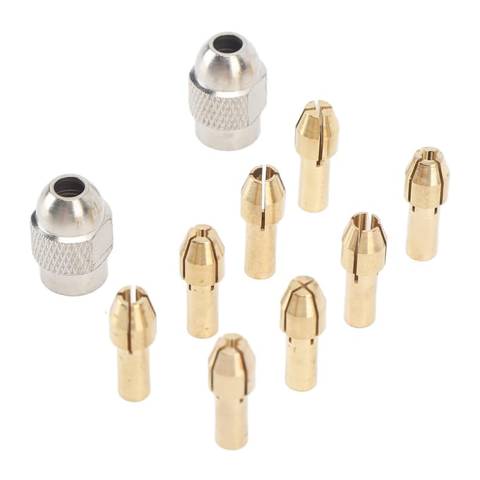 10 STUKS Boorhouder Spanset Messing Elektrische Boor Sleutelloze Bit Spanhouder Snelwissel Adapter Gereedschap