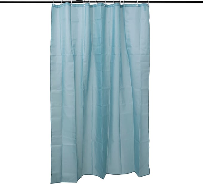 5Five Douchegordijn 180x200cm - Kant en klaar met 12 ringen - Polyester - Blauwgrijs