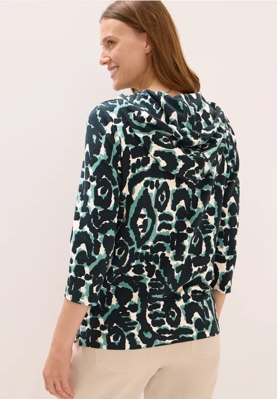 Gedessineerd shirt met capuchon