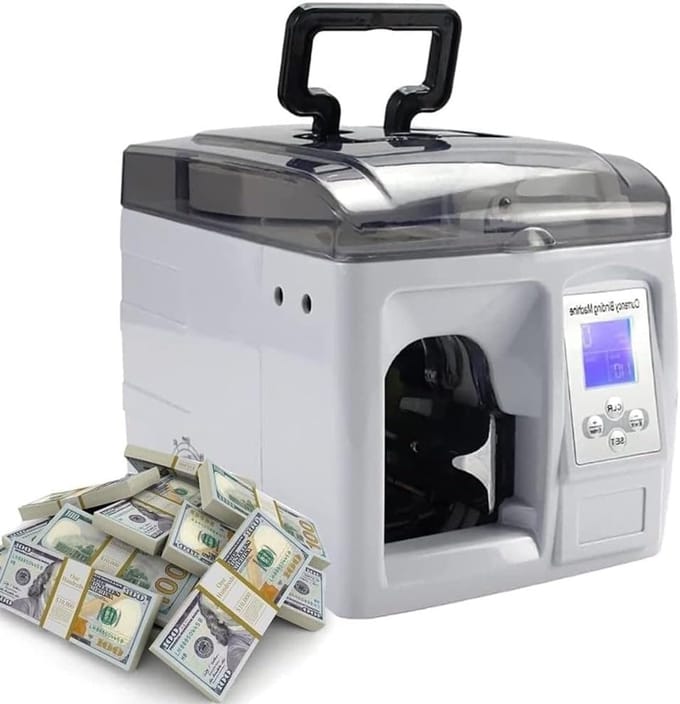Geld Bind Machine - Bankbiljet Teller - Contant Geld Verwerken - Automatisch Compact Ontwerp - 26x18x21 cm