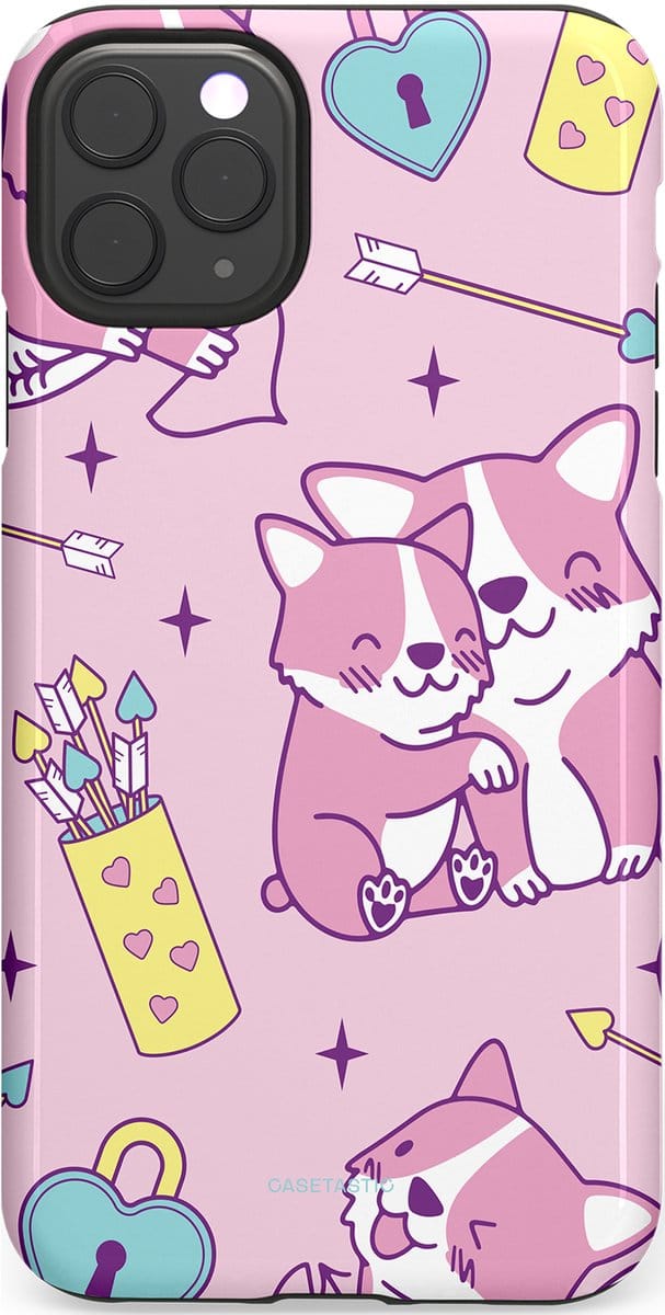 Casetastic hoesje geschikt voor Apple iPhone 11 Pro Max - Dubbellaagse bescherming - Cupi Cori - Fashion Case - Lichtroze Lila Wit