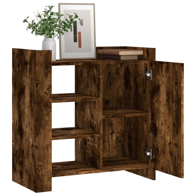 vidaXL - Dressoir - 73,5x35x75 - cm - bewerkt - hout - gerookt - eikenkleurig