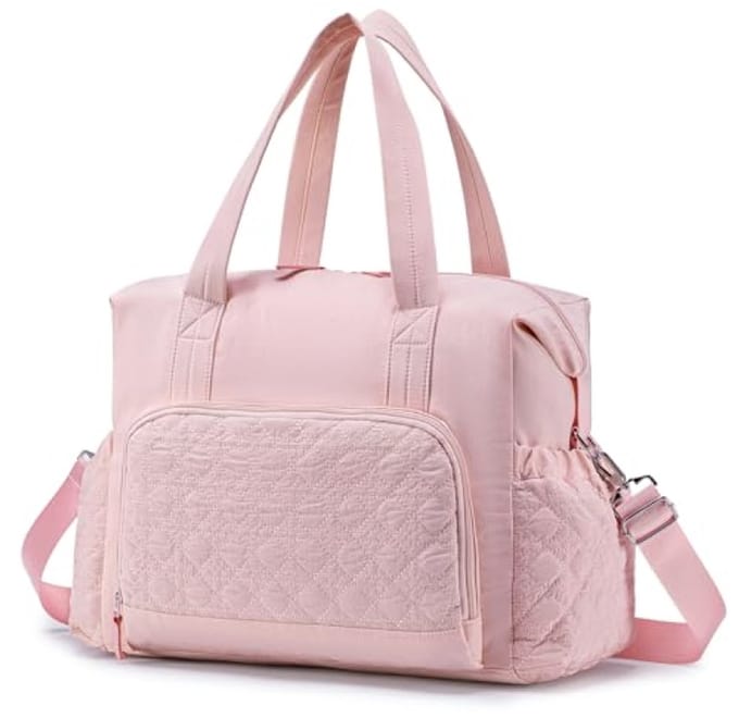 Multifunctionele Baby Luiertas - Grote Roze Weekender met Meerdere Vakken