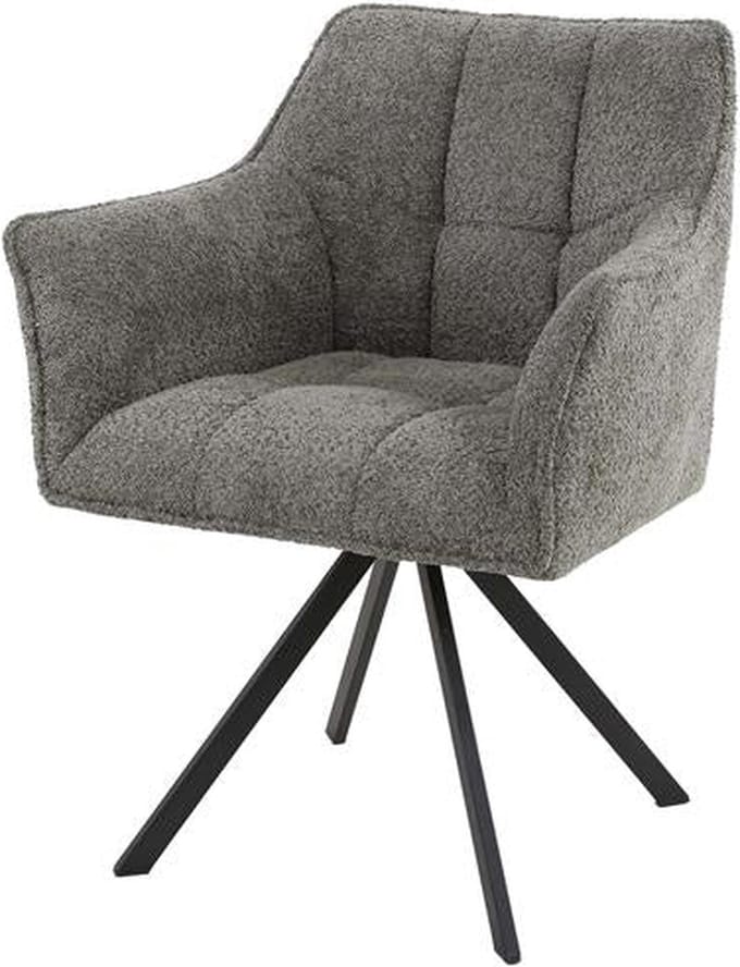 Set van 2 Draaibare Eetkamerstoelen Bouclé Suze - Met Armleuningen Beige