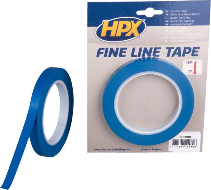 Fine line tape (lineerband) - blauw 12mm x 33m