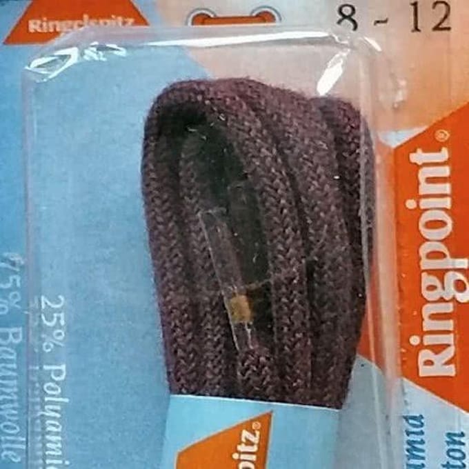 2.5 mm x 90 cm Bordeaux rood - Dunne ronde veter 75% katoen