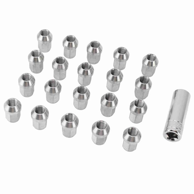 20 STUKS M14x1.5 Wielmoeren met Huls 19mm Plattegrond Roestvrij Staal 35mm Vervanging Voor Mazda gray