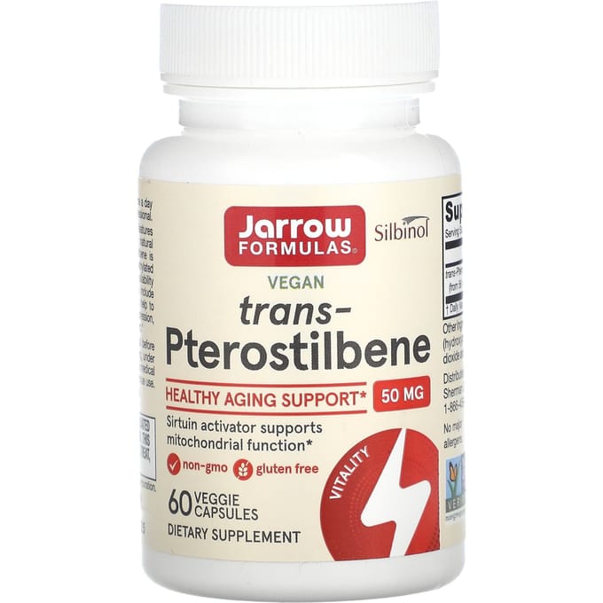 Jarrow Formulas, Trans-pterostilbeen, 50 mg, 60 Veggie Capsules