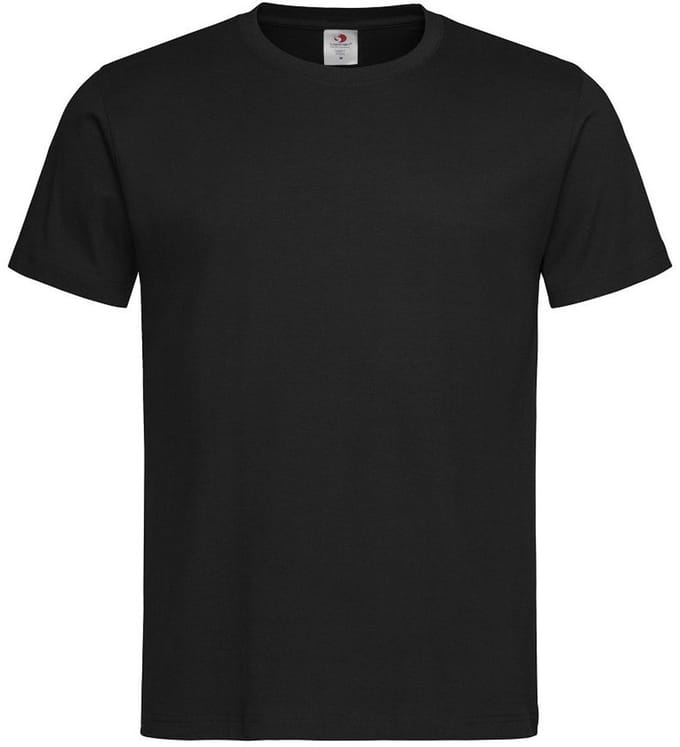Zwart basic heren t shirt ronde hals - 100% katoen - onder shirts M