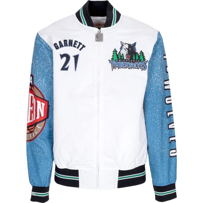 Bomberjack voor heren NBA Burst-opwarmjack nr. 21 Kevin Garnett Mintim