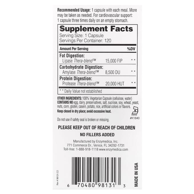 Enzymedica - Lypo Gold - 120 capsules