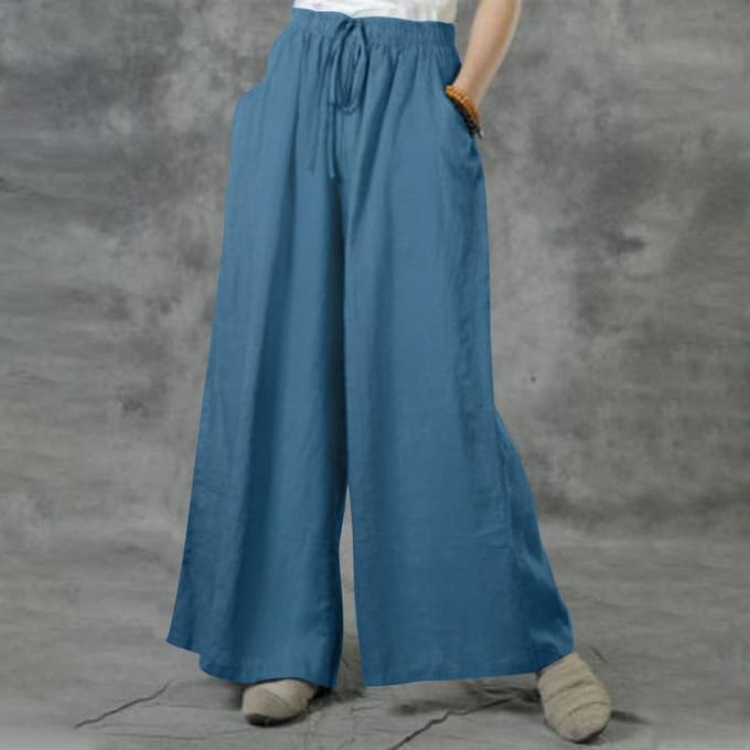 Dames Grote maten Losse Casual Broeken Vrouwelijk S blauw