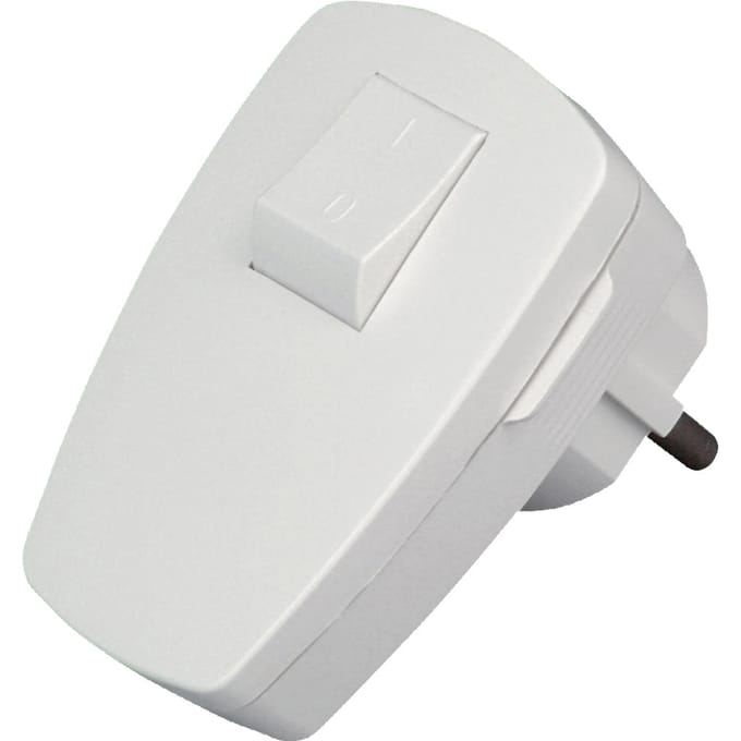 Kopp 170402006 Haakse stekker met randaarde Kunststof Met schakelaar 230 V Wit IP20