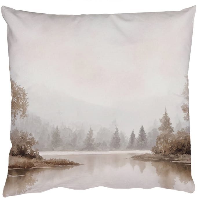 Sierkussens - Kussentjes Woonkamer - 60x60 cm - Rivierlandschap - Minimalistisch - Aardetinten