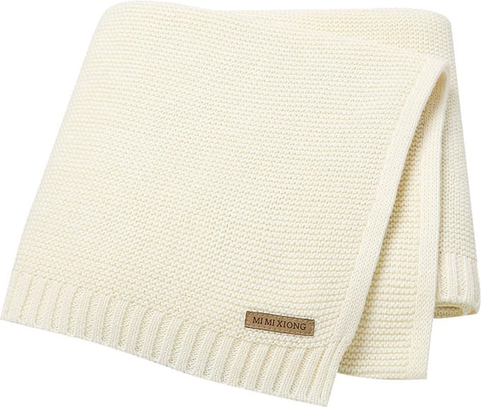 IL BAMBINI - Baby deken - Ledikant deken - Basic knit- Katoen - 115 x 80 cm - Cream