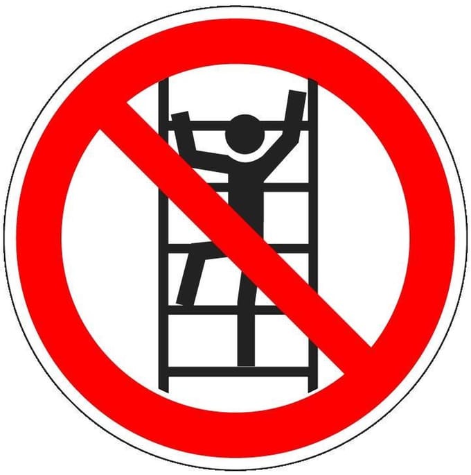 Verboden te klimmen bord, kunststof, P009 100 mm