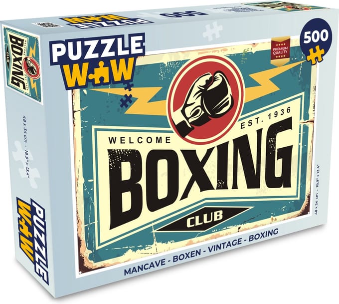 Puzzel Mancave - Boxen - Vintage - Boxing - Legpuzzel - Puzzel 500 stukjes