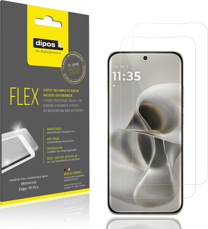 dipos – 2x Beschermfolie geschikt voor Motorola Edge 70 Pro | 3D Full Cover Screenprotector | 100% Passend