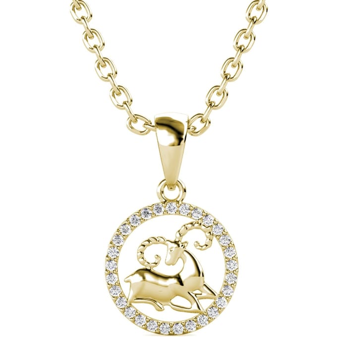 Ram Zodiac hangers - Goud en kristal