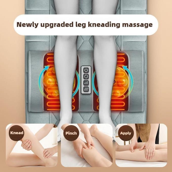 Matelas de Massage Électrique pour Tout le Corps avec Chauffage Commande Manuelle Airbag Épaule Cou Taille Massage du Dos Genoux Coussin Vibrant US Plug