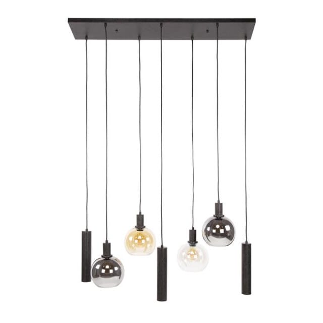 Hoyz Collection - Hanglamp Sfera Tricolore 4+3-lichts - Artic Zwart