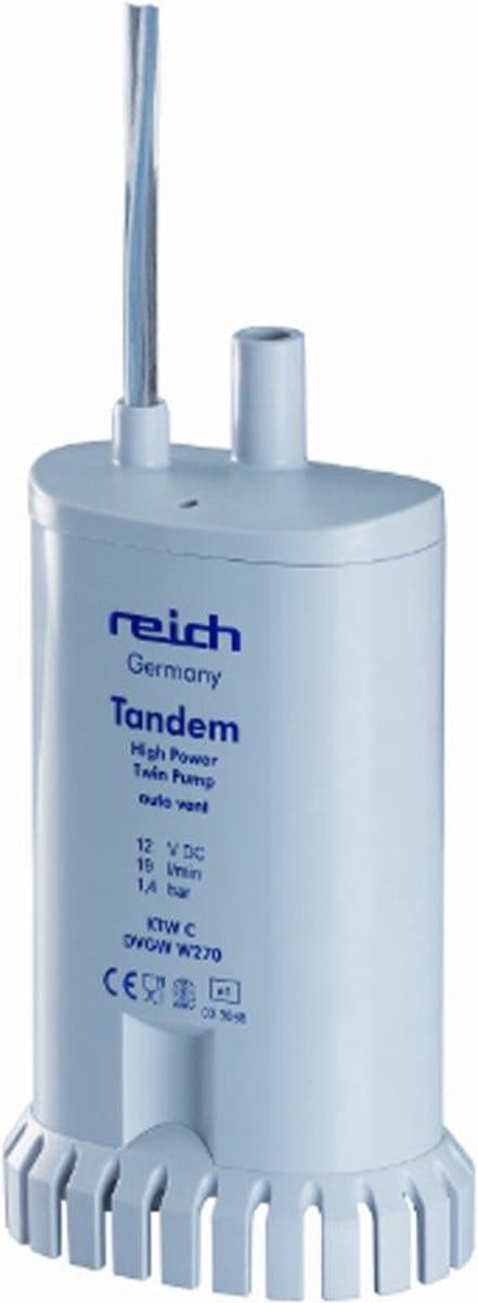 Reich Dompelpomp Twin met Ontluchting + Zeef UniQuick 12V-19L