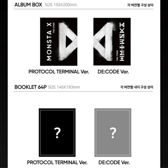 MONSTA X - De code (Willekeurig) RANDOM 1EA white