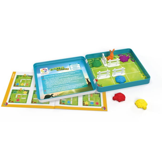 SmartGames Turtle Tactics - Magnetisch Logisch Denkspel - 48 Educatieve Haas & Schildpad Uitdagingen - Compact Reisspel & Solospel - Vanaf 5 Jaar