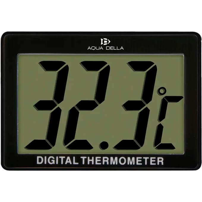 Aqua D'ella Digitale aquariumthermometer 0–37 °C | draadloos | groot display | zwart